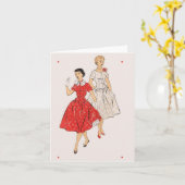  50s Mode briefkaarten (Gele Bloem)