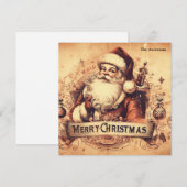 50s ouderwetse gedempte kleuren Santa Claus Feestdagenkaart (Voorkant / Achterkant)