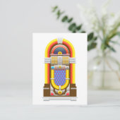 50s ouderwetse jukebox briefkaart (Staand voorkant)