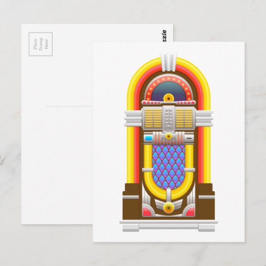 50s ouderwetse jukebox briefkaart (Voorkant / Achterkant)