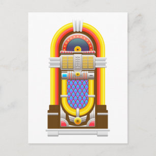 50s ouderwetse jukebox briefkaart