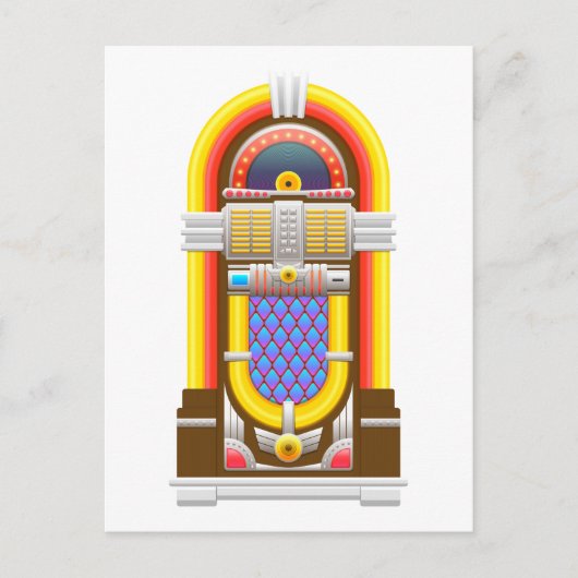 50s ouderwetse jukebox briefkaart (Voorkant)