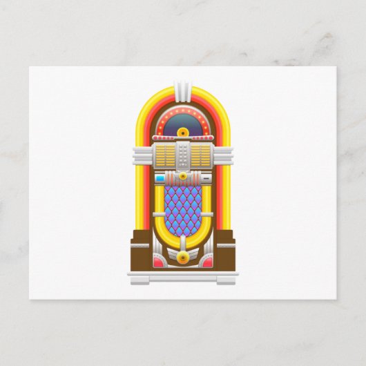 50s ouderwetse jukebox briefkaart (Voorkant)