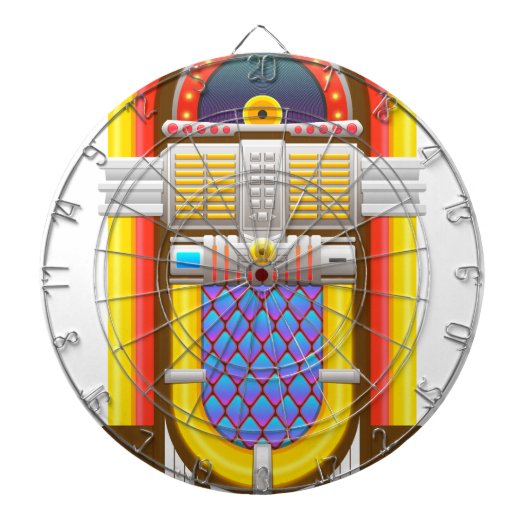 50s ouderwetse jukebox dartbord (Voorkant)