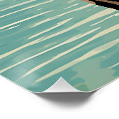 50s paar zoenen bij het zwembad perfect poster (Hoek)