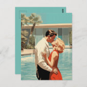 50s paar zoenen briefkaart (Voorkant / Achterkant)