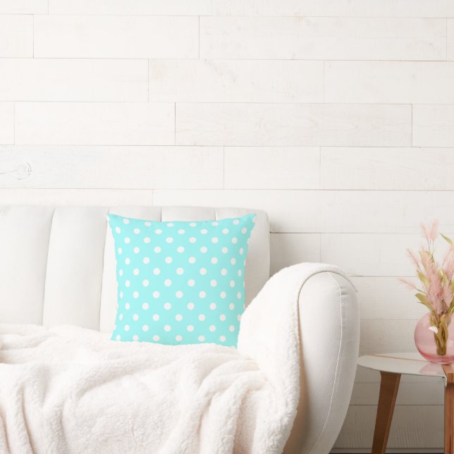 50's Pastel Groen Met Witte Polka Dots Kussen (Bank)