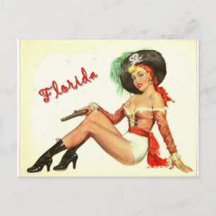  50s Pirate Girl Briefkaart