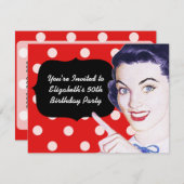 '50s Pointing Woman Birthday' Kaart (Voorkant / Achterkant)