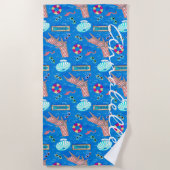 50s Pool Party Personalized Strandlaken (Voorkant)