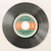 50's Record Stijl Ronde Kartonnen Onderzetter (Voorkant)