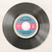 50's Record Stijl Ronde Kartonnen Onderzetter (Voorkant)