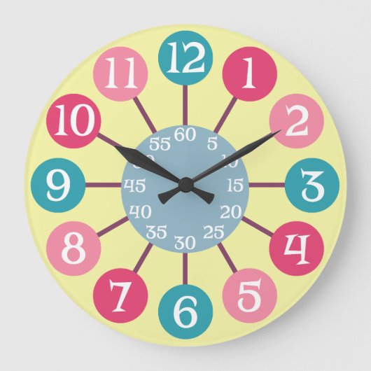 50s Retro Atomic Starburst Mideeuw Modern Grote Klok (Voorkant)