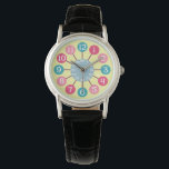 50s Retro Atomic Starburst Mideeuw Modern Horloge<br><div class="desc">Dit minimalistische horlogeontwerp is geïnspireerd op retro atoomklokken uit de jaren vijftig. De witte cijfers zijn in cirkels van verschillende tinten roze en blauw. Ze spinnen naar buiten vanuit een rond centrum in een grijs-blauwe tint die de seconden/minuten telt. Het is een eenvoudig, gedurfd modern design uit de mideeuw. Het...</div>