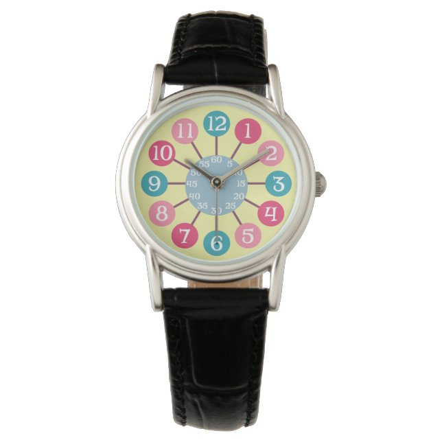 50s Retro Atomic Starburst Mideeuw Modern Horloge (Voorkant)