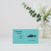 50s Retro Automobile Business Card Template Visitekaartje (Staand voorkant)