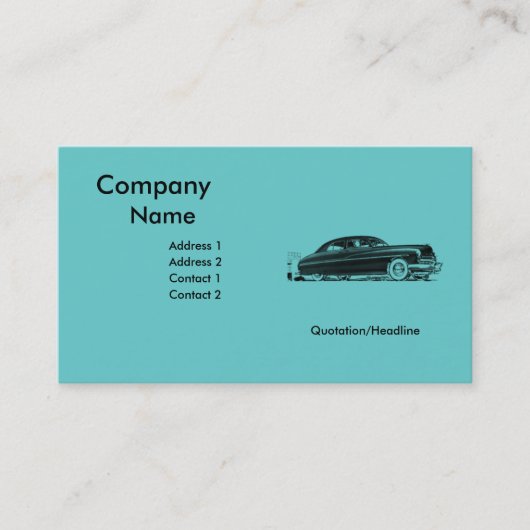 50s Retro Automobile Business Card Template Visitekaartje (Voorkant)