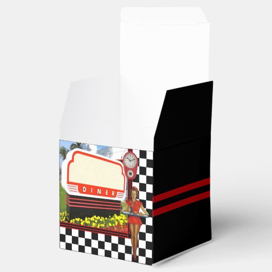 50s Retro Diner Blank Sign Bedankdoosjes (Geopend)