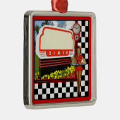 50s Retro Diner Blank Sign Metalen Ornament (Rechts)