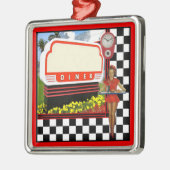 50s Retro Diner Blank Sign Metalen Ornament (Links)