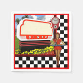 50s Retro Diner Blank Sign Servet (Voorkant)