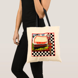 50s Retro Diner Blank Sign Tote Bag