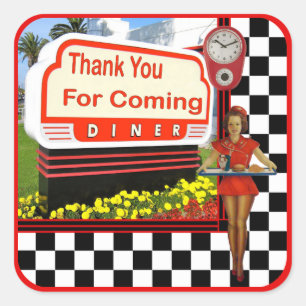 50s Retro Diner Dank u Sticker