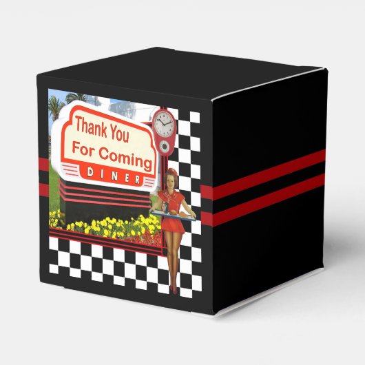 50s Retro Diner Hartelijk dank Bedankdoosjes (Achterkant)