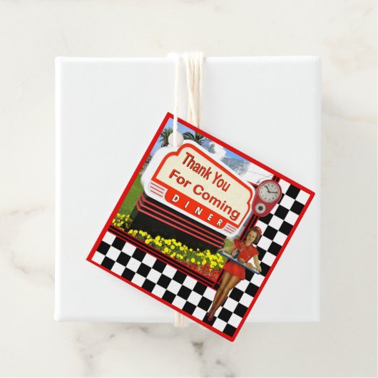 50s Retro Diner Hartelijk dank Bedankjes Labels (In situ)