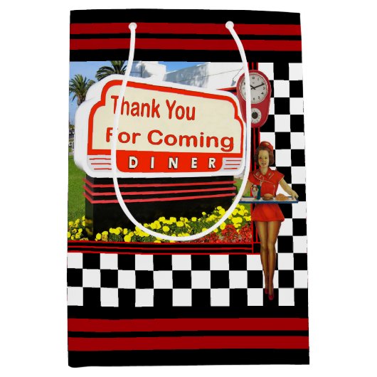 50s Retro Diner Hartelijk dank Medium Cadeauzakje (Voorkant)