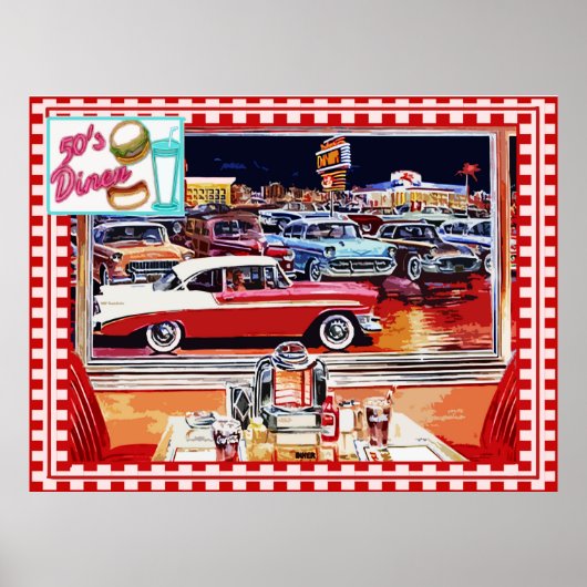 50s Retro Diner Poster (Voorkant)