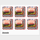50s Retro Diner Save-the-Date Sticker (Vel)
