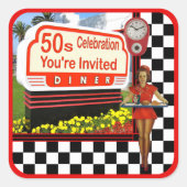 50s Retro Diner Sticker (Voorkant)