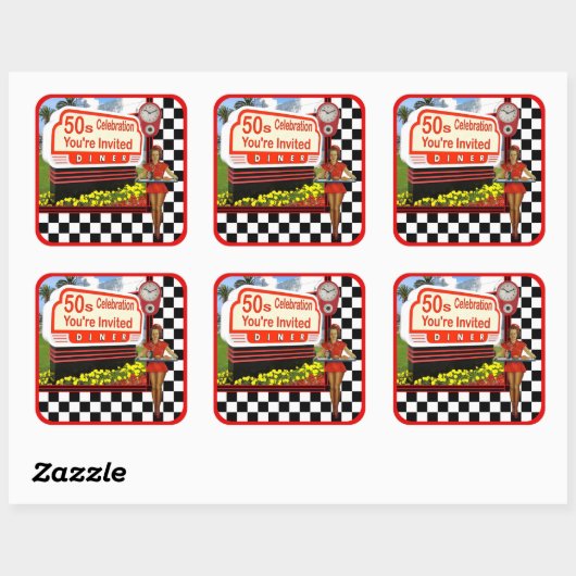 50s Retro Diner Sticker (Vel)