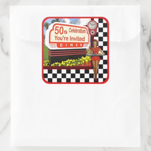 50s Retro Diner Sticker (Tas)