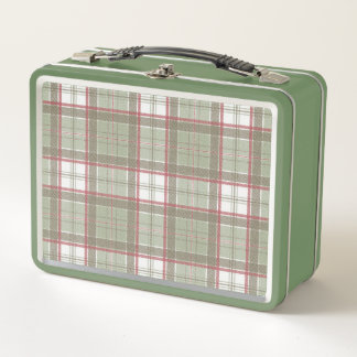 50s retro groene tartan lunchbox