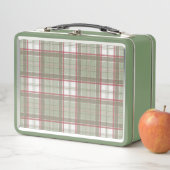 50s retro groene tartan lunchbox (In situ)