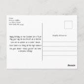 50s  Retro Jukebox, Diner, Verjaardagstaart Briefkaart (Achterkant)