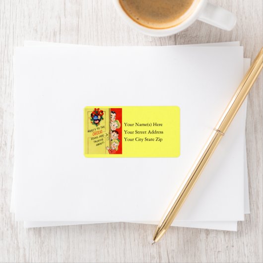 50s Retro Kerstmis Etiket (Insitu)