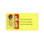 50s Retro Kerstmis Etiket (Voorkant)