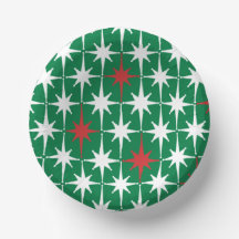  50s Retro kerstStar Pattern Green