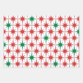 50s Retro kerststerpatronen rood Inpakpapier Vel (Voorkant)