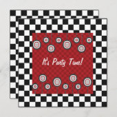 50s Retro Party Checkerboard Diner Decor Kaart (Voorkant / Achterkant)