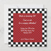 50s Retro Party Checkerboard Diner Decor Kaart (Achterkant)