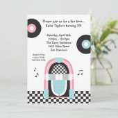 50's Retro Party Invitation Kaart (Staand voorkant)