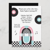 50's Retro Party Invitation Kaart (Voorkant / Achterkant)