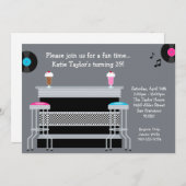 50's Retro Party Invitation Kaart (Voorkant / Achterkant)