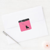 50s Retro Poodle Rok Vierkante Sticker (Envelop)