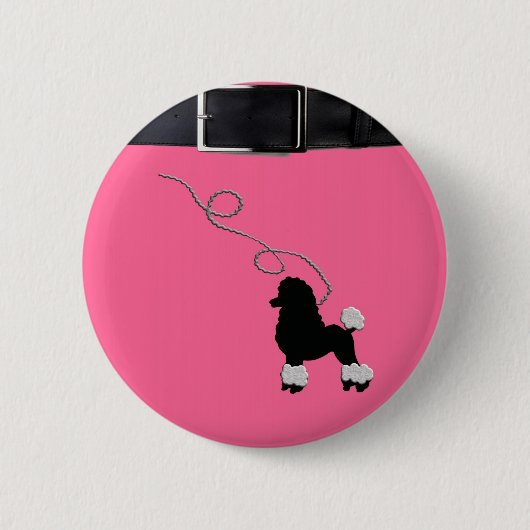50s Retro Poodle Skirt Ronde Button 5,7 Cm (Voorkant)