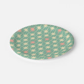  50s Retro Stars Patroonkleurige roze crème Papieren Bordje (Gekanteld)